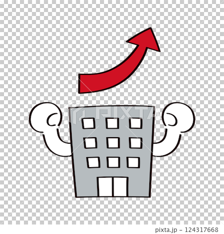 会社のキャラクターのイラスト 124317668