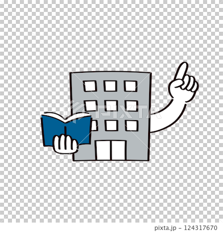 会社のキャラクターのイラスト 124317670