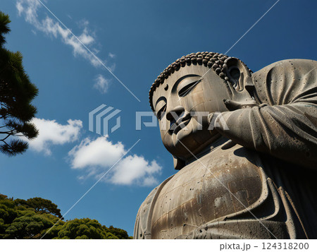 夏の青空と大仏 124318200
