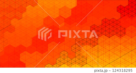 オレンジ　テクノロジー　デジタル　幾何学　背景 124318295