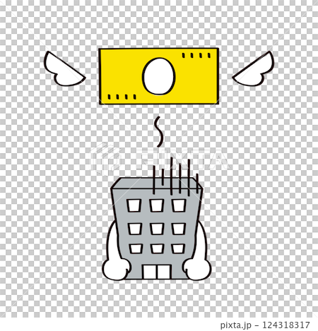 会社のキャラクターのイラスト 124318317