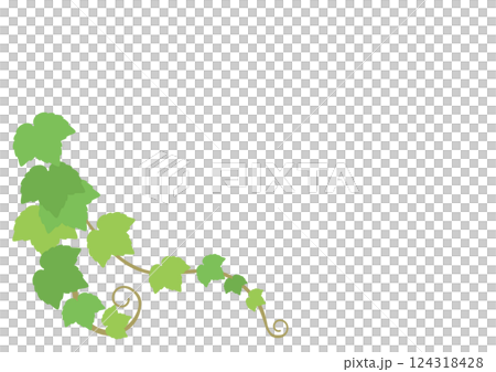 用常春藤葉來裝飾左下角的向量插圖 用常春藤葉來裝飾左下角的向量插圖 124318428