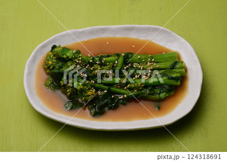 菜の花のからし麺つゆ和え 菜の花のからし麺つゆ和え 124318691