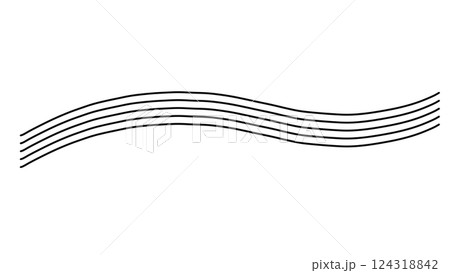 カラフル五線譜のかわいい音符のイラスト 124318842