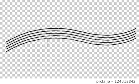 カラフル五線譜のかわいい音符のイラスト 124318842