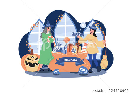 Womans Day Illustration concept. Flat illustration isolated on white background 124318969