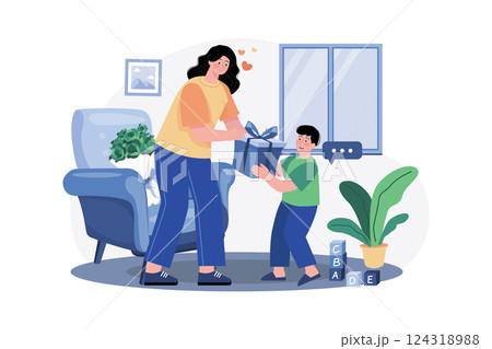 Womans Day Illustration concept. Flat illustration isolated on white background Womans Day Illustration concept. Flat illustration isolated on white background 124318988