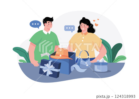 Womans Day Illustration concept. Flat illustration isolated on white background Womans Day Illustration concept. Flat illustration isolated on white background 124318993