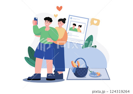 Valentines Day Illustration concept. Valentines Day Illustration concept. 124319264