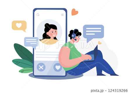 Valentines Day Illustration concept. Valentines Day Illustration concept. 124319266