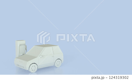 The EV station and car for Transport or Technology concept 3d Rendering. The EV station and car for Transport or Technology concept 3d Rendering. 124319302