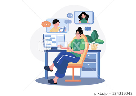 Decorate Your Workspace Illustration concept. A flat illustration isolated on white background Decorate Your Workspace Illustration concept. A flat illustration isolated on white background 124319342