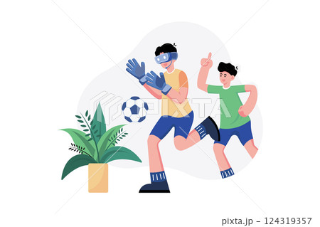 Sports Games Virtual Concept Illustration concept. A flat illustration isolated on white background Sports Games Virtual Concept Illustration concept. A flat illustration isolated on white background 124319357