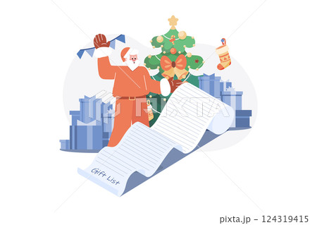 Merry Christmas Illustration concept on white background 124319415