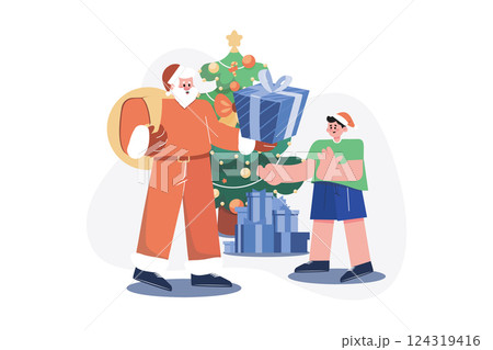 Merry Christmas Illustration concept on white background 124319416