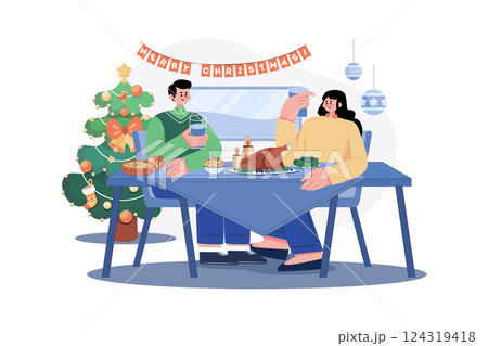 Merry Christmas Illustration concept on white background 124319418