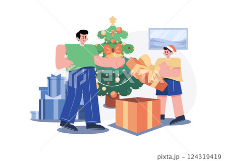 Merry Christmas Illustration concept on white background 124319419