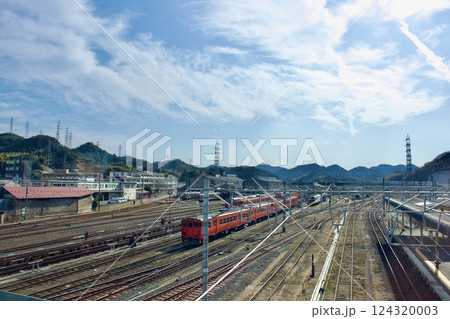 鳥取県　米子駅高架橋から見る風景 124320003