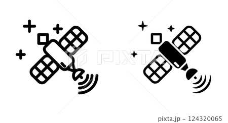 Satellite icon design template Satellite icon design template 124320065