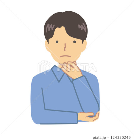 考えるポーズの男性イラスト 124320249