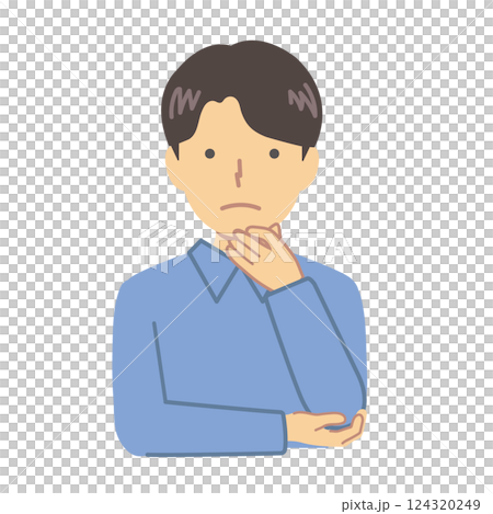 考えるポーズの男性イラスト 124320249