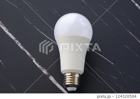 黒い背景の電球で、電気代のイメージ 黒い背景の電球で、電気代のイメージ 124320584