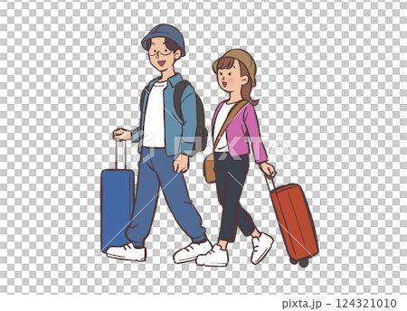 旅行に行く夫婦のイラストのイラスト素材 [124321010] - PIXTA