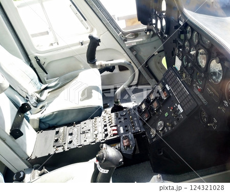 The cockpit in the Helicopter The cockpit in the Helicopter 124321028