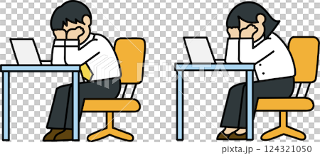疲勞辦公室工作人員設置插圖 124321050