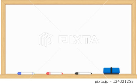 木枠のホワイトボード　フレーム　背景 124321258