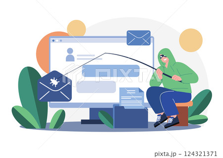 Cybersecurity Developer Illustration concept. A flat illustration isolated on white background Cybersecurity Developer Illustration concept. A flat illustration isolated on white background 124321371