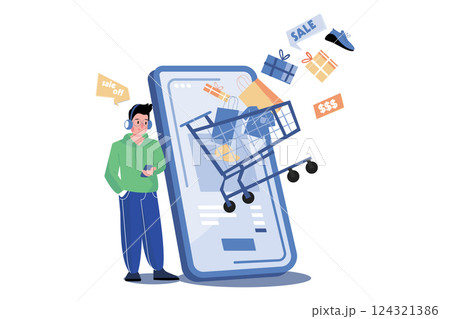 Add To Cart Illustration Concept Add To Cart Illustration Concept 124321386