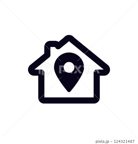 House with location pin symbolizing real estate navigation concept House with location pin symbolizing real estate navigation concept 124321487