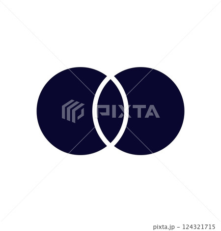 A black and white circle with a white center on a white background A black and white circle with a white center on a white background 124321715