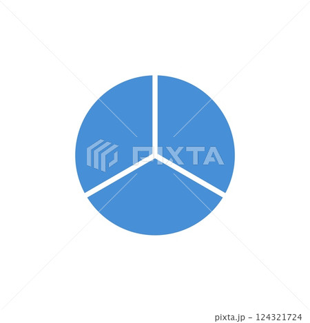 Blue pie chart segment appearing as a stylized circle divided into equal sections Blue pie chart segment appearing as a stylized circle divided into equal sections 124321724