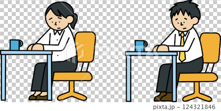 Fatigue office worker set illustration Fatigue office worker set illustration 124321846