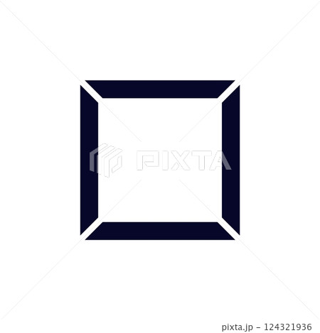 Minimalist black square icon with for modern graphic design projects 124321936