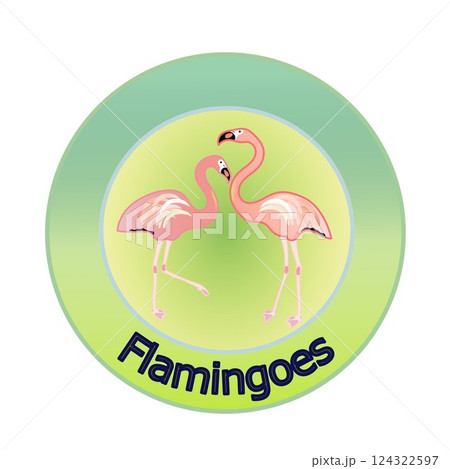 フラミンゴのエンブレムイラスト フラミンゴのエンブレムイラスト 124322597