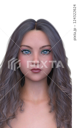 女性の顔アップ 女性の顔アップ 124322624