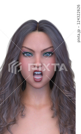 女性の顔アップ 124322626