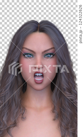 女性の顔アップ 124322626