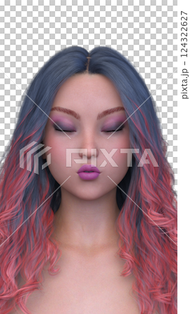 女性の顔アップ 124322627