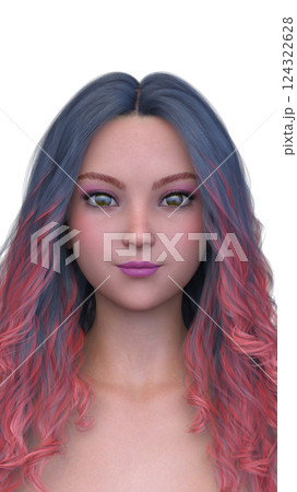 女性の顔アップ 124322628