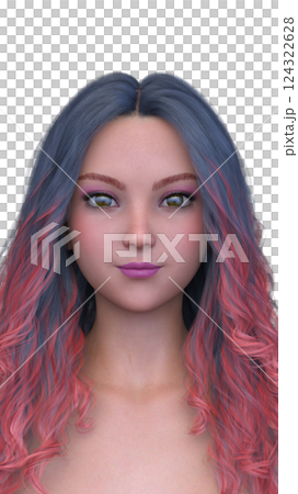 女性の顔アップ 124322628