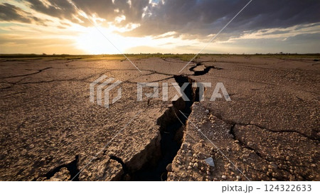 大地の陥没 ひび割れのイメージ 背景素材 テクスチャ AI生成素材 大地の陥没 ひび割れのイメージ 背景素材 テクスチャ AI生成素材 124322633