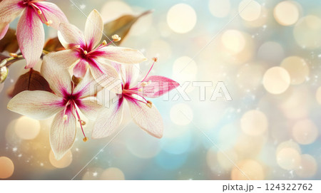Delicate flowers with dreamy bokeh background 124322762