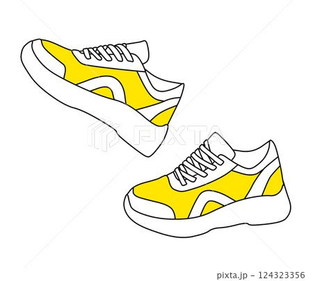 シンプルなスニーカーのイラスト 124323356
