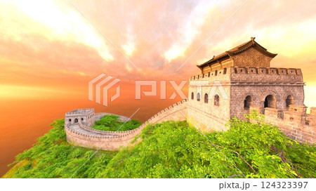 万里の長城 124323397