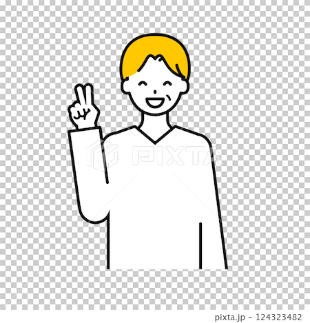上半身のポーズ_シンプルなシニアの男性04 124323482