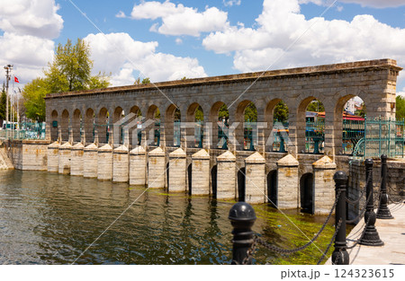Beysehir stone bridge view in town. Turkey 124323615